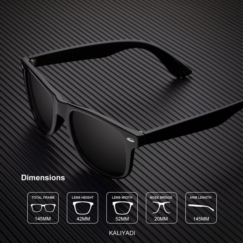 KALIYADI Sunglasses Men Polarized Sunglasses for Mens and Womens, Unisex Sun Glasses for Driving and Fishing, Retro Sunglasses UV Protection (Black/G15/Brown)
