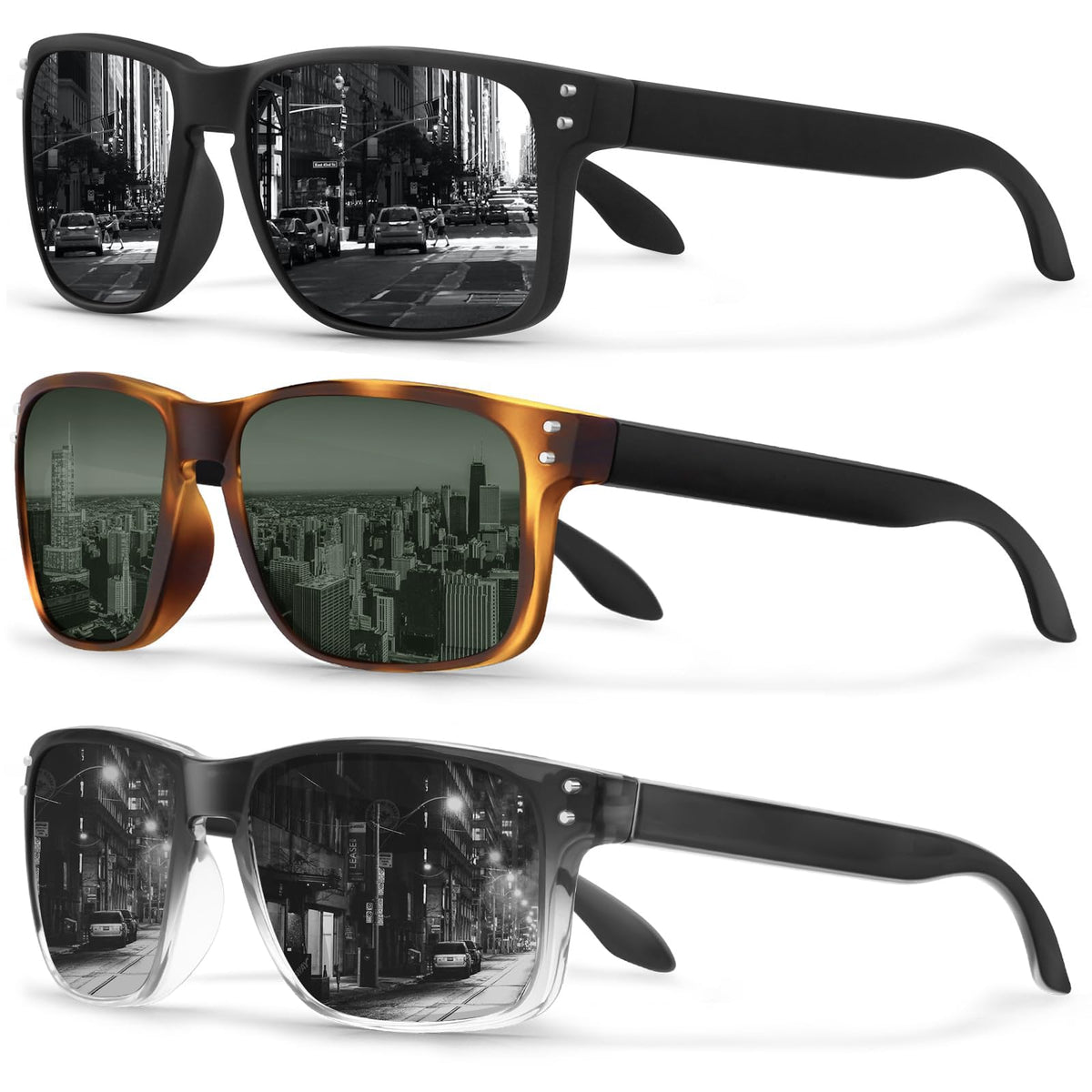 KUGUAOK Polarized Square Sunglasses For Men and Women Matte Finish Sun Glasses UV Protection Glasses