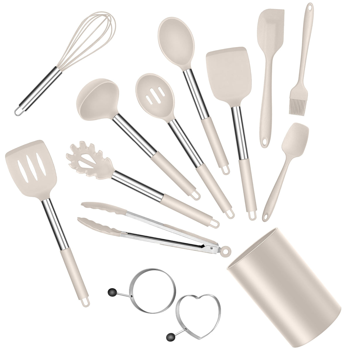 E-far Silicone Cooking Utensils Set, 30-Piece Black Kitchen Utensils Set
