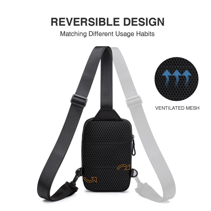 higouta Mini Sling Bag for Men Women, RFID Blocking Crossbody Backpack Casual Utility Chest Phone Bag for Travel Workout