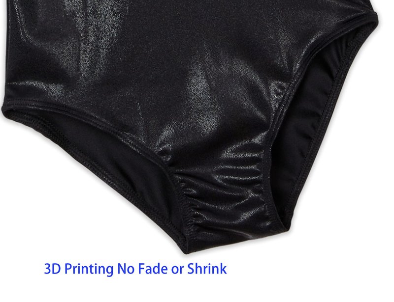Domusgo Gymnastics Leotards for Girls 6-7 Years Old Black Sparkly One Piece Tumbling Outfits
