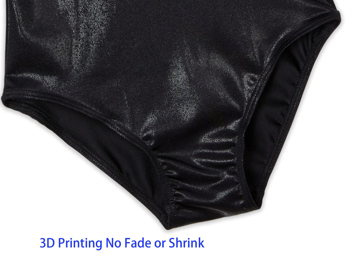 Domusgo Gymnastics Leotards for Girls Size 3t 4t Long Sleeve Glitter Black Practice Tumbling Outfits
