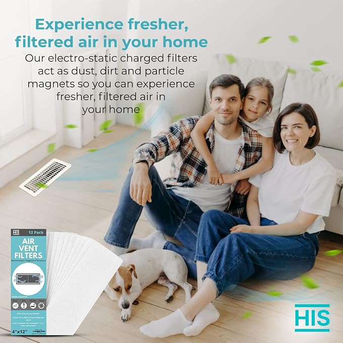Air Vent Filters For Home 1 Pack of 12-4" x 12” – Register Vent Filters – AC