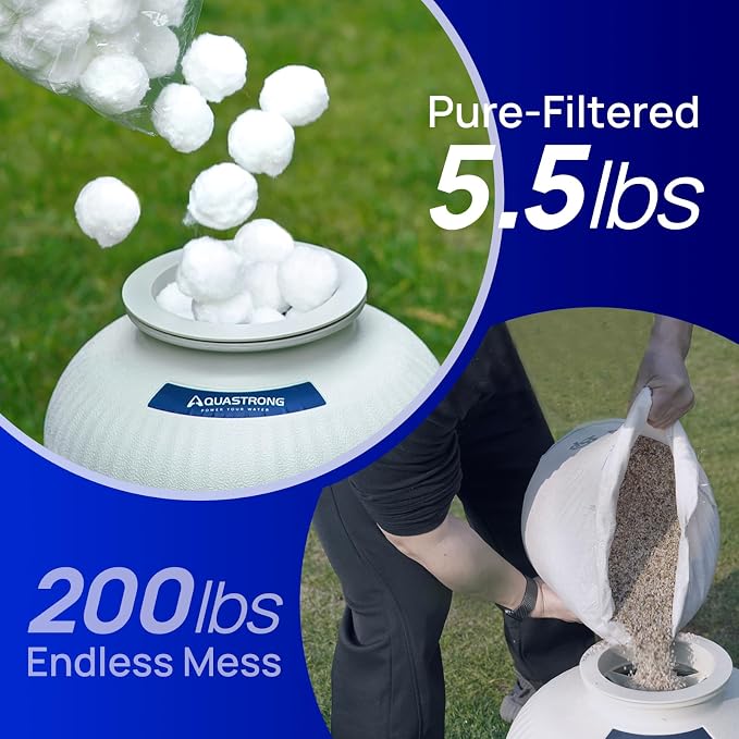 AQUASTRONG Pool Filter Balls for Sand Filters, 5.5 lbs Reusable Pool Sand