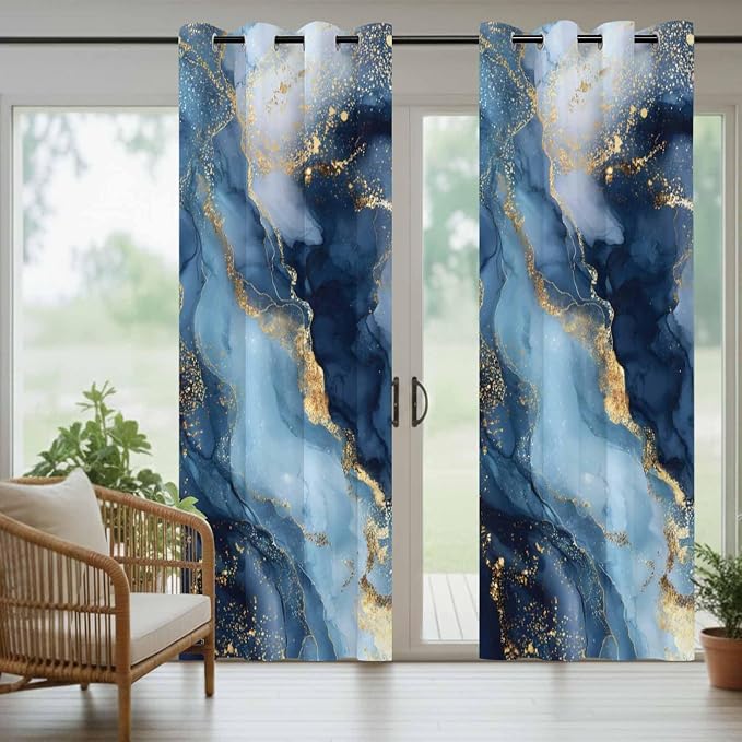 Marble Texture Outdoor Curtains