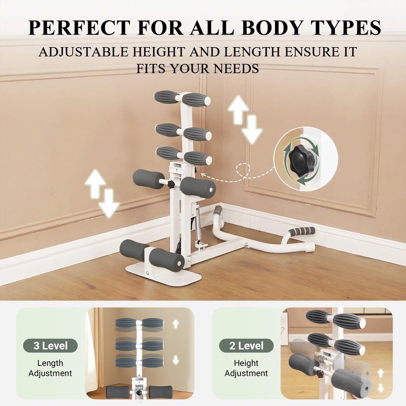 PAETA Squat Machine, Deep Squat Machine for Women, Glutes Workout Equipment with Adjustable Resistance Bands, Leg, Core & Ab Exercise Machine, Squat Assist Trainer for Home Gym, Gray