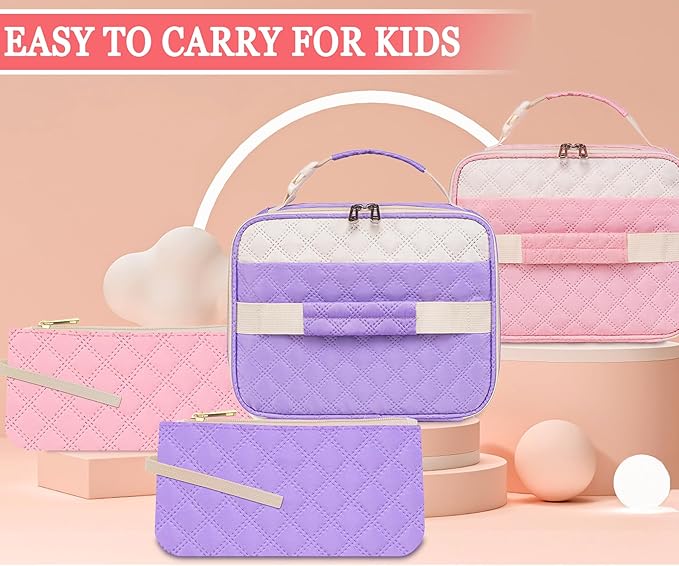 Teen Girls Lunch Box with Snack Bag for Kids Back to School Insulated Preppy Lunch Bag Fits Bento Box Ice Pack Perfectly Lonchera para niñas for Middle High College Students Age 10 11 12 13 14 15 16