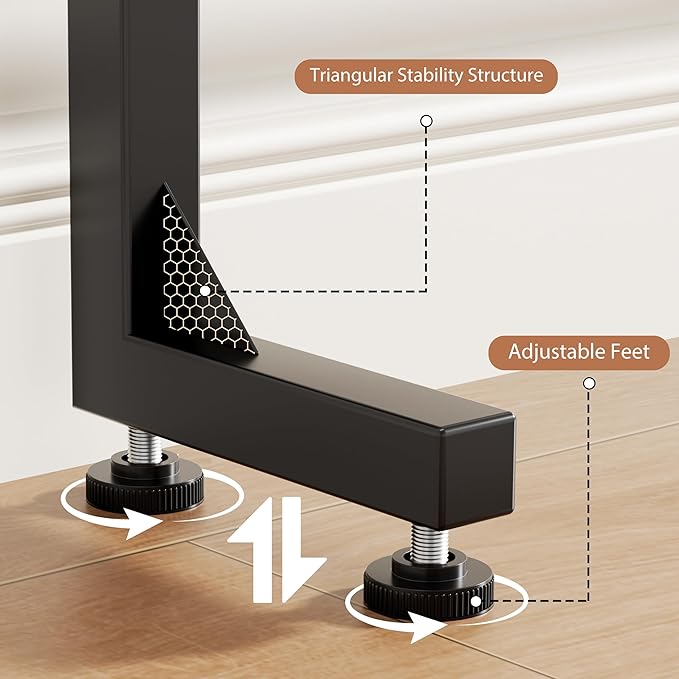 GRLEAF 39" Adjustable Height Narrow Console Table with Power Outlets, Long Sofa Table with Charging Station Behind Couch Table Skinny Entryway Table for Living Room, Hallway and Office – Rustic Brown