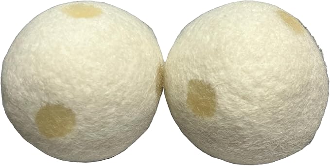 Organic Wool Dryer Balls, Fragrant, Natural Fabric Softener 100% Organic Premium New Zealand Wool, No Fillers, Anti Static, Lint Free, White 2 Count. (Cotton Blossom)