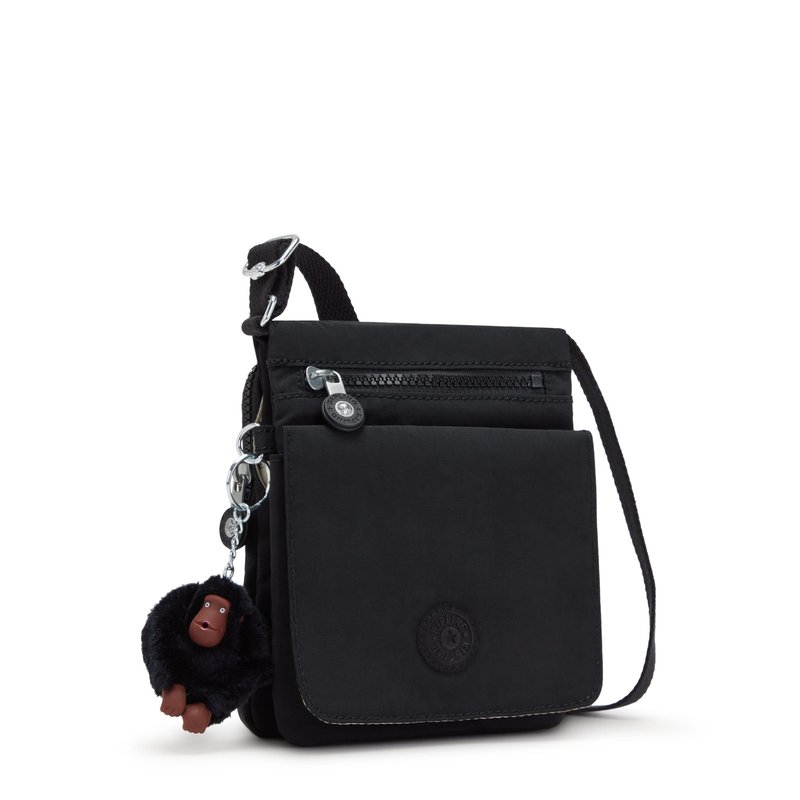 Kipling Womens Women's New Eldorado Minibag, Lightweight Bag, Nylon Travel Crossbody Bag, Black Tonal, 6 L x 7.75 H 0.75 D US