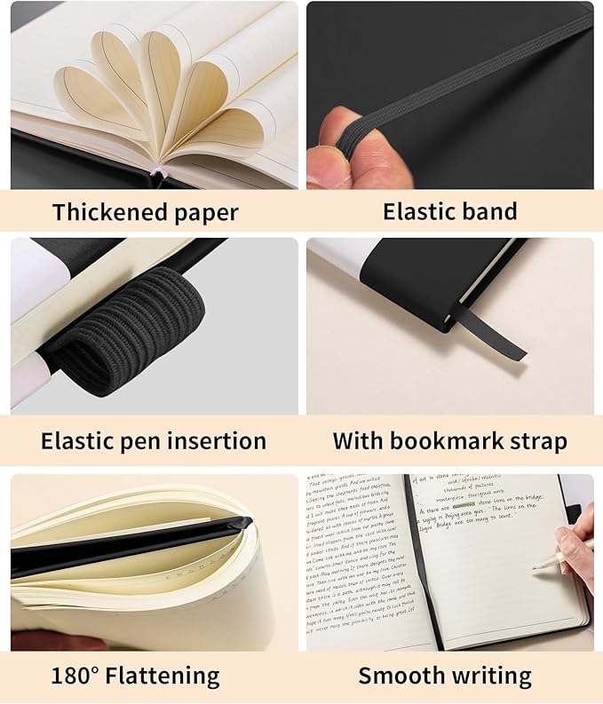 Customizable Notebook with Pen- Personalized Notebook Bulk Cover with Any Design - A6/A5 192 Lined Pages Journaling Notebooks for Work School Business Church