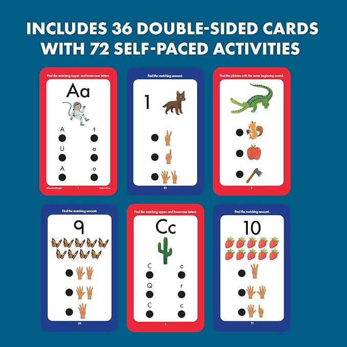 Educational Insights Hot Dots Preschool Prep Set - Toddler ABC Flash Cards with Interactive Pen, Preschool Learning Activities, Reading & Math Workbooks, Learn to Read for Kids Ages 4+