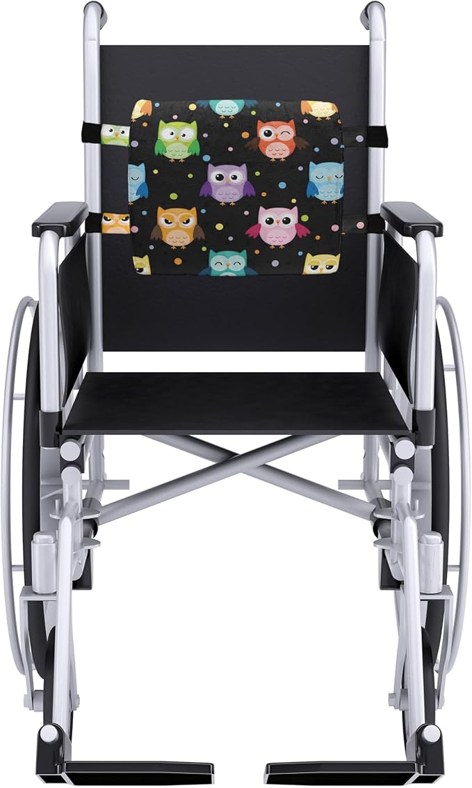 Ambesonne Owls Lumbar Back Support Pillow, Colorful Birds with Different Expressions Funny Confused Serious Characters Dots, High Density Foam for Office Chairs Car Seats, 14" x 13", Black Multicolor