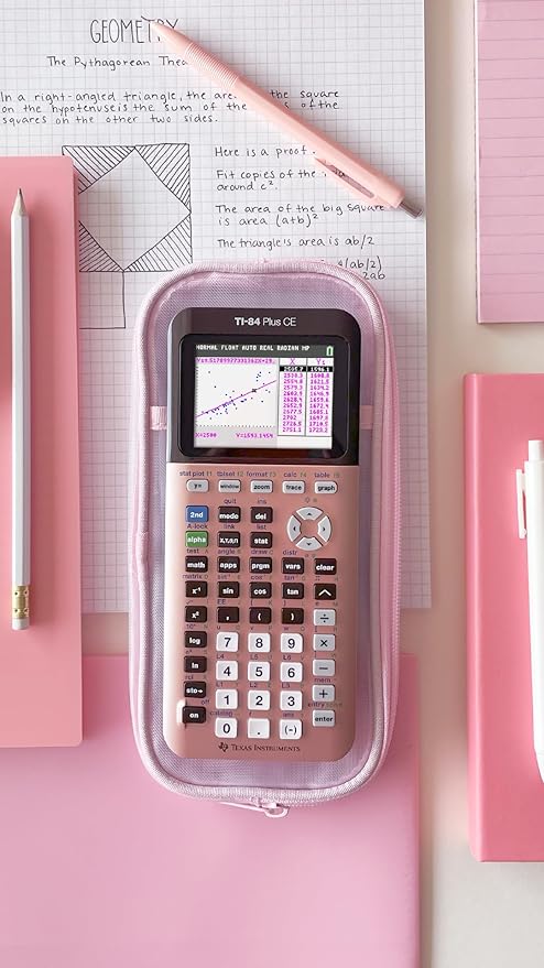 Texas Instruments TI-84 Plus CE Color Graphing Calculator, Rose Gold (Metallic)