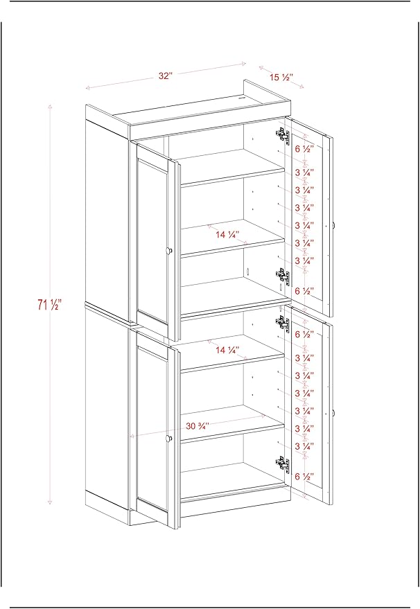 Palace Imports Solid Wood Bookcase - 6-Tier Bookshelf, 71.5” H - Green, Wooden Cabinet Doors & Adjustable Shelves, Tall Bookcase for Living Room, 100% Renewable Eco-Friendly Wood, Made in Brazil