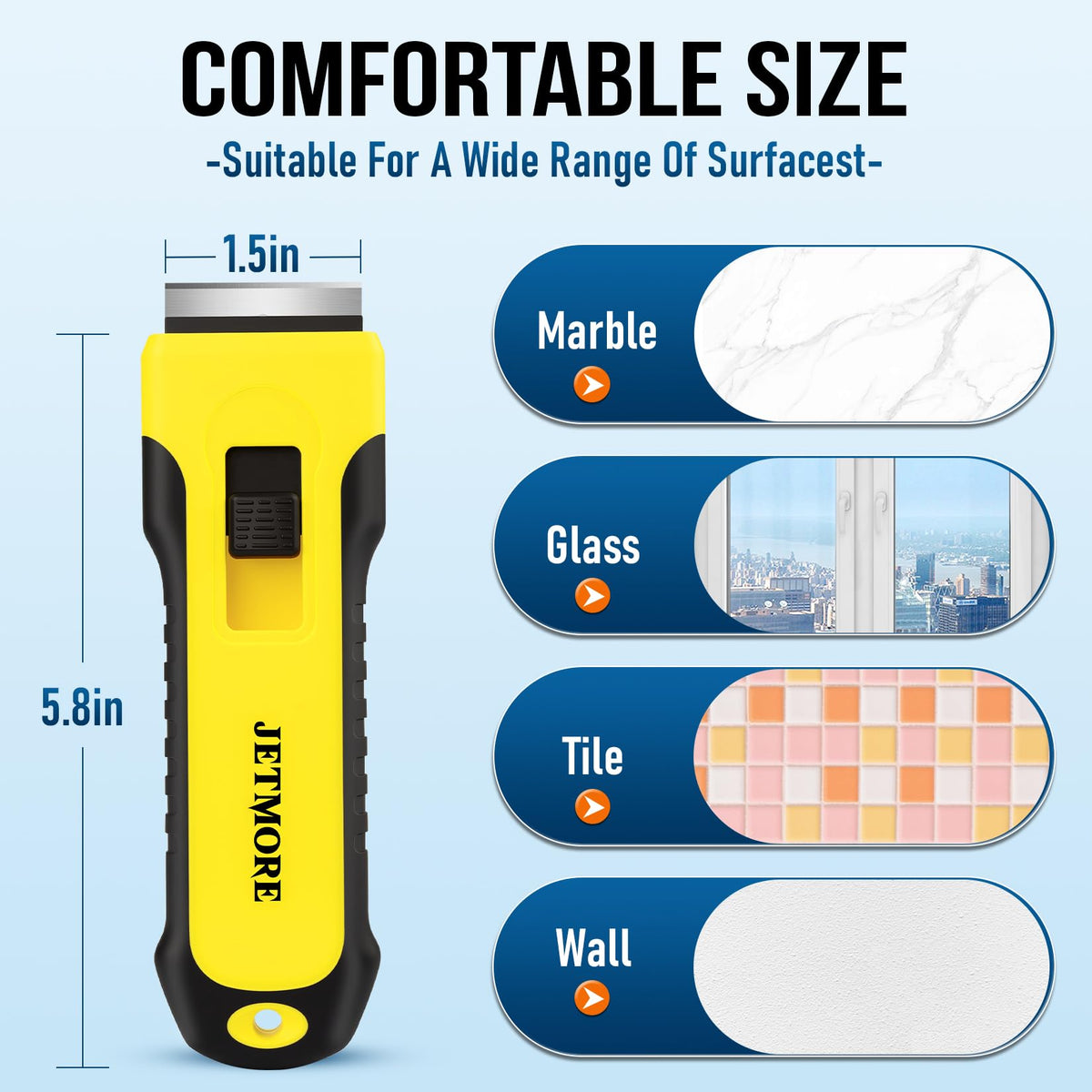 JETMORE Razor Blade Scraper Tool With 15pcs Extra Blades, Paint Scraper for Cleaning, Glass Scraper for Windows, Oven Cleaning Tools, Cuchilla Para Limpiar Cosina, Cleaning Razor for Ceramic Stove Top