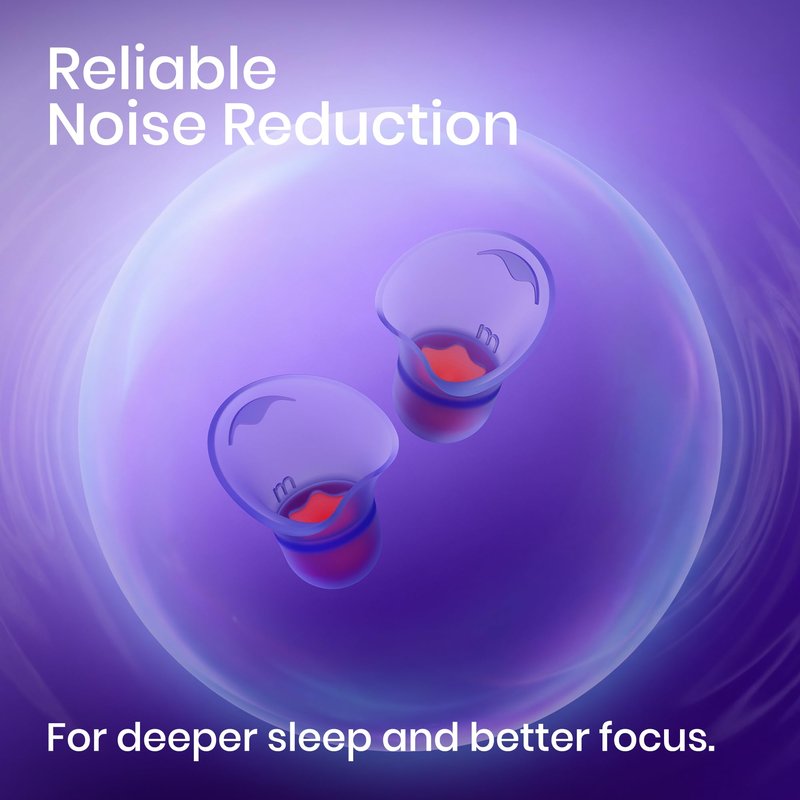 Manta Sleep Earplugs – Engineered for Maximum Side-Sleep Comfort, Reusable Ear Plugs for Noise Reduction, Includes 5 Sizes for a Perfect Fit, Stays in Place All Night