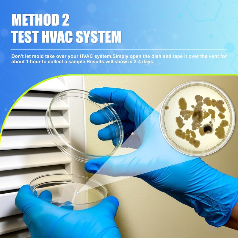 Mold Test Kit for Home,7 Simple Detection Tests,Test HVAC System,Home Surfaces, Indoor Air Quality Testing,DIY Mold Detector for Home,Includes Detailed Mold Identification Guide,Black Mold Testing kit