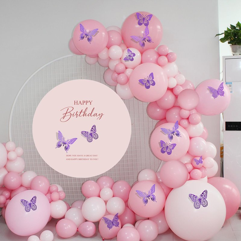 SAOROPEB 3D Butterfly Wall Decor - 48 Pcs, 4 Styles, 3 Sizes - Purple Butterfly Decorations for Birthday Parties, Removable Stickers