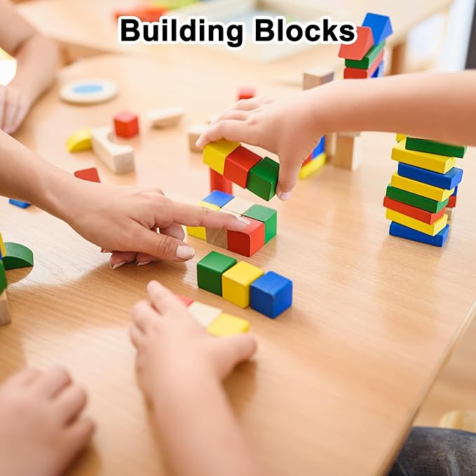 50-Pack DIY Wooden Cube, 0.6 Inch(1.5 Cm) Colored Natural Wood Blocks for Crafts Making Puzzle Games/Wedding/Home Decor/Dice/Building, Square Blank Block [Blue]