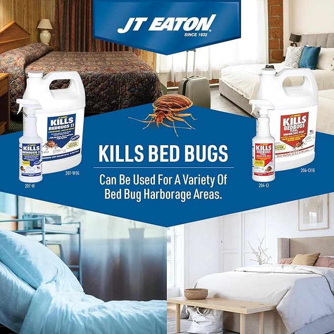 JT Eaton 204-O Bed Bug Killer Ultra, Oil-Based Insect Spray, Non-Staining Formula for Indoor Use, 1 Quart