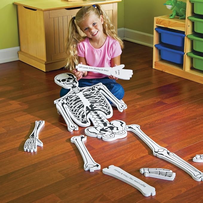Learning Resources Skeleton Floor Puzzle - Science Classroom Must Haves, STEM Student Essentials, Practice Anatomy, Back to School Supplies for Teachers, Ages 3+