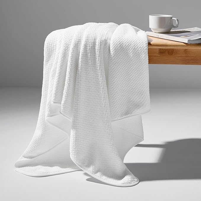 REDKISS Ultra Soft 6 Piece Towel Set, Premium White Towels for Bathroom, Highly Absorbent, Quick Dry, Lightweight Bath Towels Set Collection, Includes 2 Bath Sheets, 2 Hand Towels, 2 Washcloths