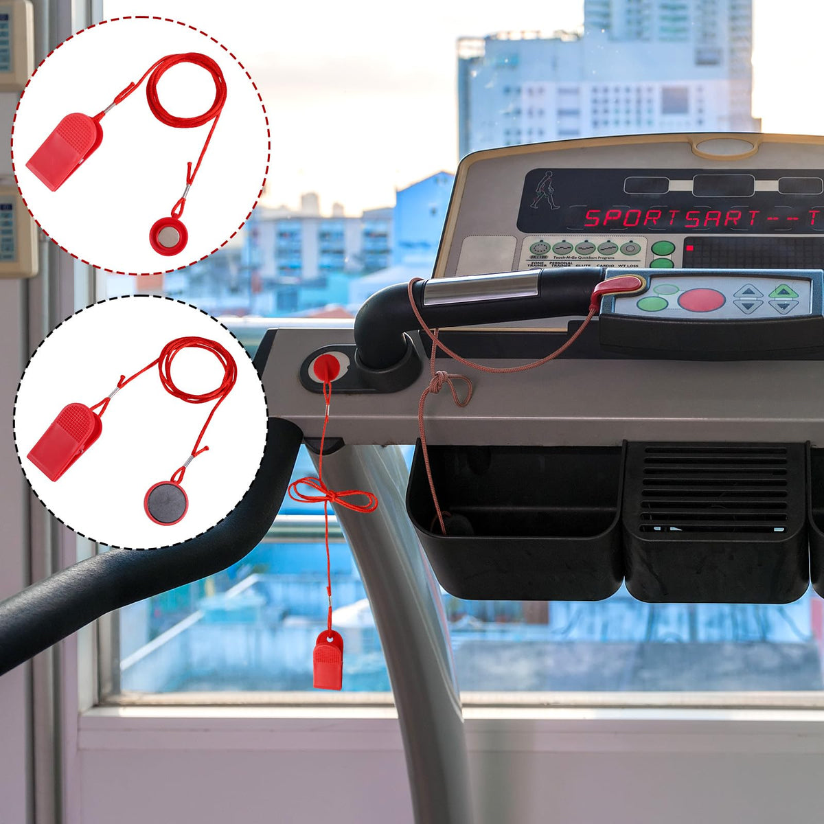 2pcs Universal Treadmill Magnet Safety Keys, 2 Styles Treadmill Magnetic Key Replacement Parts Round Magnetic Safety Switch Running Machine Emergency Stop Magnets Accessories