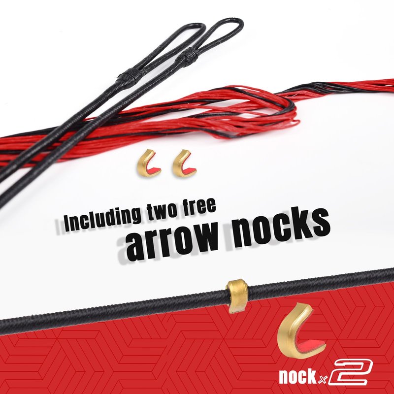ELONG OUTDOOR Archery Recurve Bow String for Recurve Long Bows, Bowstring Traditional Bow Replacement, AMO 56 to 62 inch -12-14-16 Strands, W/2 Brass Nocks
