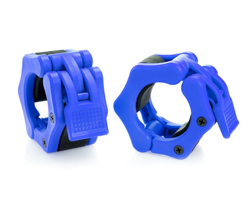 HACUBA FITNESS Olympic Barbell Clamps Collars Quick Release Pair Weight Clips for 2 inch Barbell BLUE