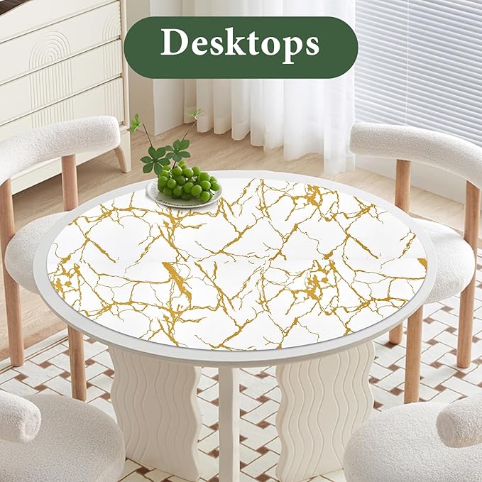 Drawer and Shelf Liner for Kitchen Cabinet Non Slip Waterproof Shelf Paper 23.6 in X 20 Ft Non Adhesive Refrigerator Liners Gold White Marble Easy Liners for Bathroom Cupboard