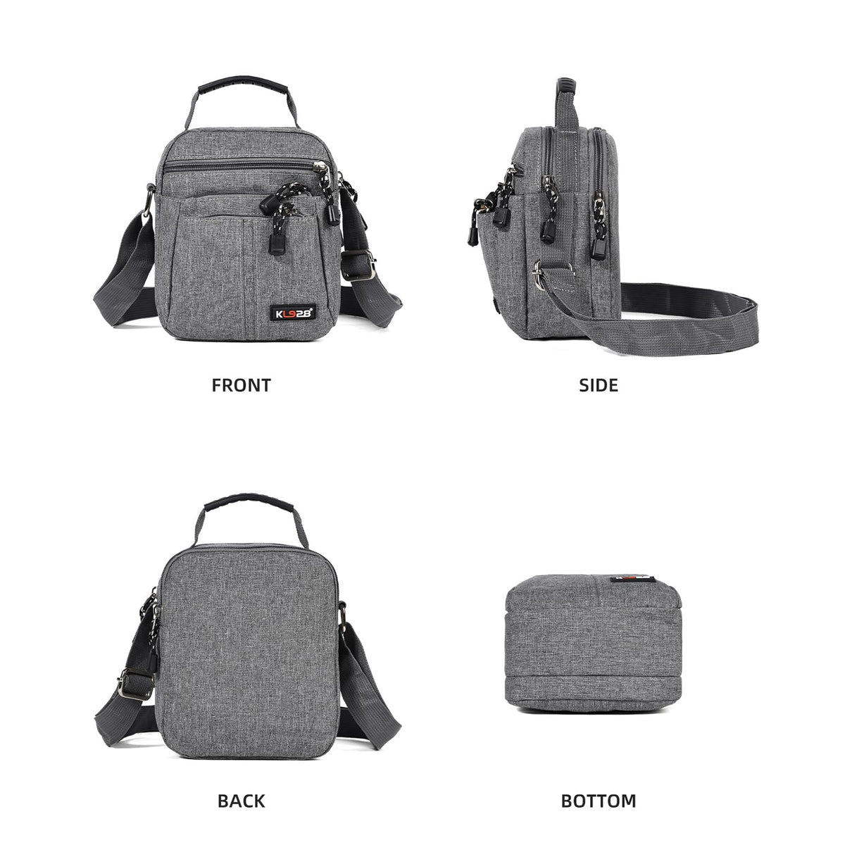 KL928 Men's Messenger Bag - Crossbody Shoulder Bags Travel Bag Man Purse Casual Sling Pack for Work Business(Small Version,Grey)