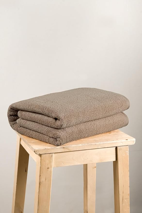 SALBAKOS 100% Turkish Cotton Jumbo Bath Sheet Towel Oversized 40x80 inch | Premium Hotel & Spa Quality, Soft, Absorbent, XL Bath Towels | Made in Turkey (Pack of 1, Taupe, Jumbo Bath Sheet)
