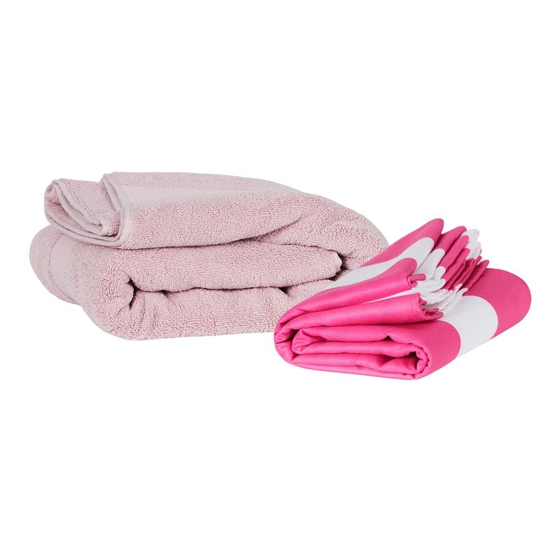 Dock & Bay Beach Towel - Quick Dry, Sand Free - Compact, Lightweight - 100% Recycled - Includes Bag - Cabana - Phi Phi Pink - Extra Large (200x90cm, 78x35)