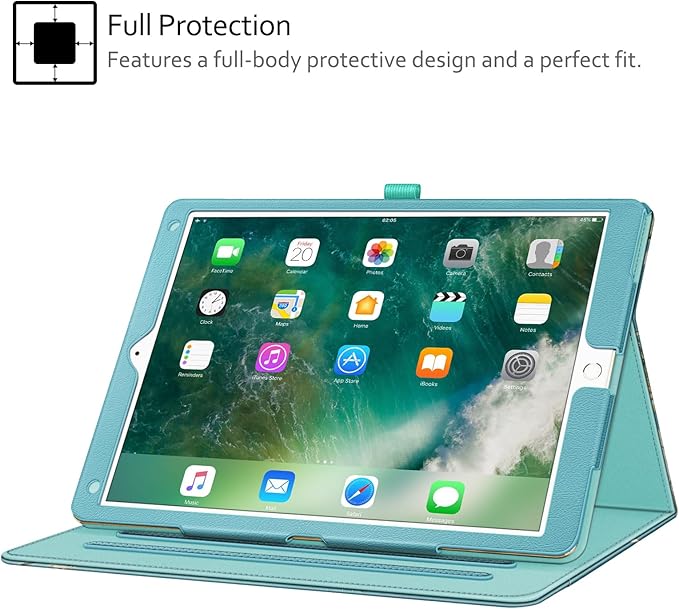 Fintie Multi-Angle Case, 2017/2015 iPad Pro 12.9 inch (Old Model) 1st & 2nd Gen Case - [Corner Protection] Folio Stand Cover with Pencil Holder & Pocket, Auto Wake/Sleep, Blossom