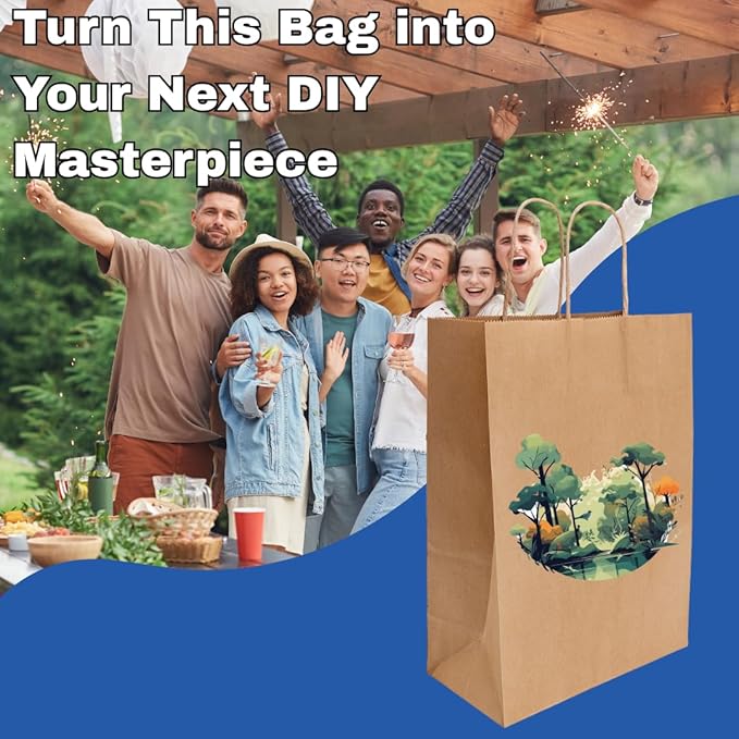 ASSUREPAK Kraft DIY Paper Bags, 18" x 7" x 18.5", 110 GSM, 200 Count