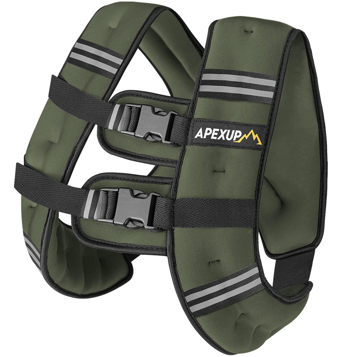APEXUP 15lbs Weighted Vest Men Women, Weight Vest for Women Workout Equipment for Strength Training Running (Green)