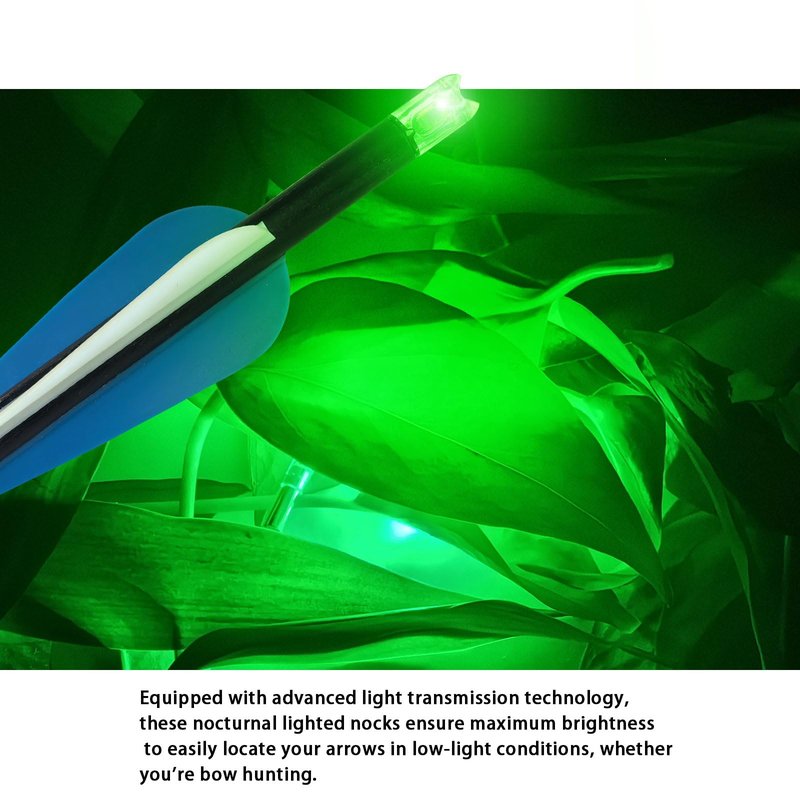xxiaojun 18PCS Lighted Nocks for Crossbow Arrows with .252 .285 .297 .300 .305 Inside Diameter,High Visibility Led Arrow Nocks,Half-Moon Light up Knocks for Archery Hunting.