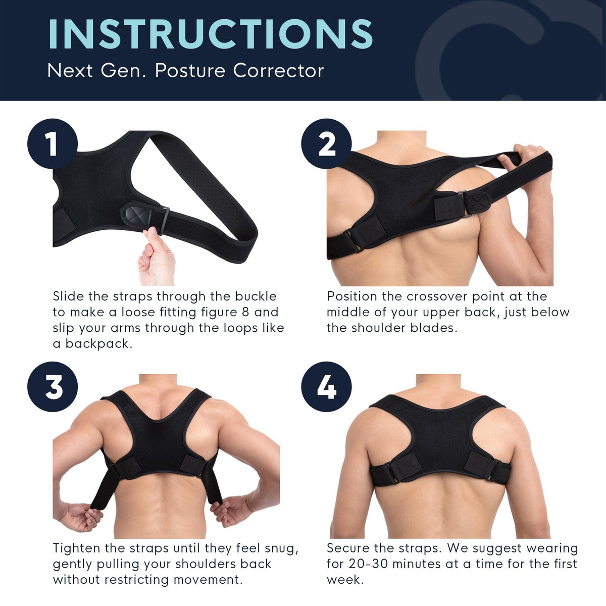 Copper Compression Back Brace Posture Corrector for Women and Men. Copper Infused Shoulder Straightener, Adjustable Upper Back Support for Relief, Scoliosis, Hunchback, Hump, Thoracic, Spine, Pain