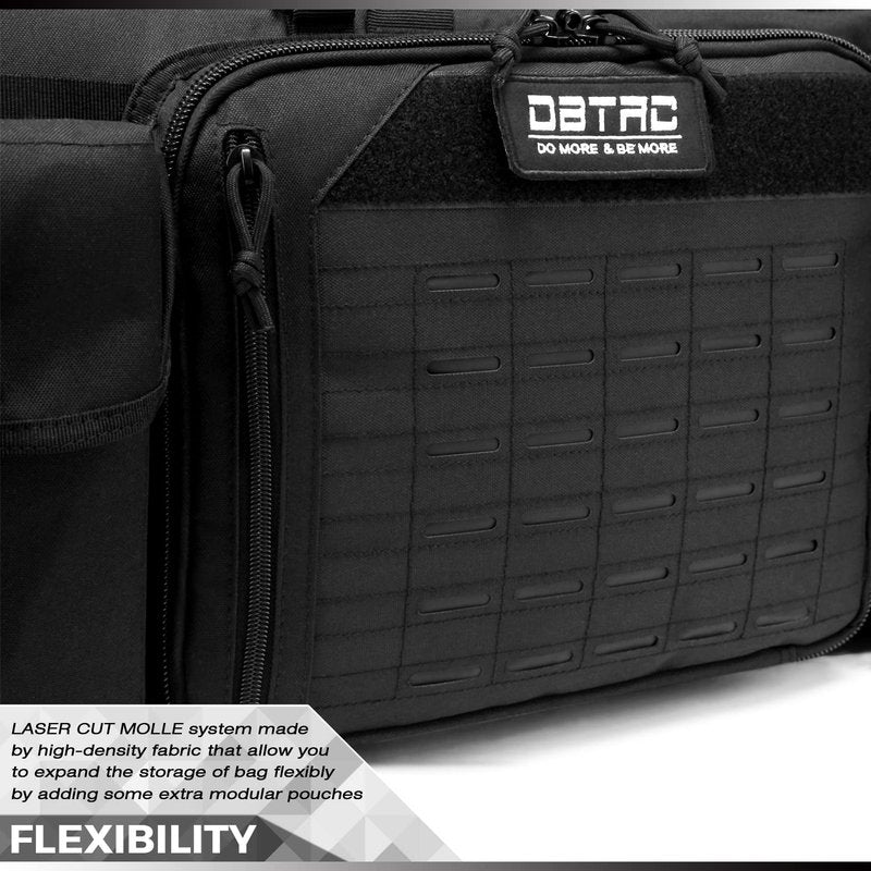 DBTAC Urban Classic Tactical Double Long Gun Bag Soft Rifle Case Pistol Transportation Case w/Backpack Strap for Range Shooting Outdoor Hunting (Black, 32" x 12“ Double Rifle Case)