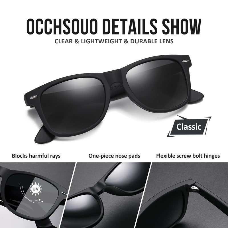 Occhsouo Polarized Sunglasses Womens Men - Sun glasses Fashion Trendy Driving Fishing UV Blocking UV400 Protection