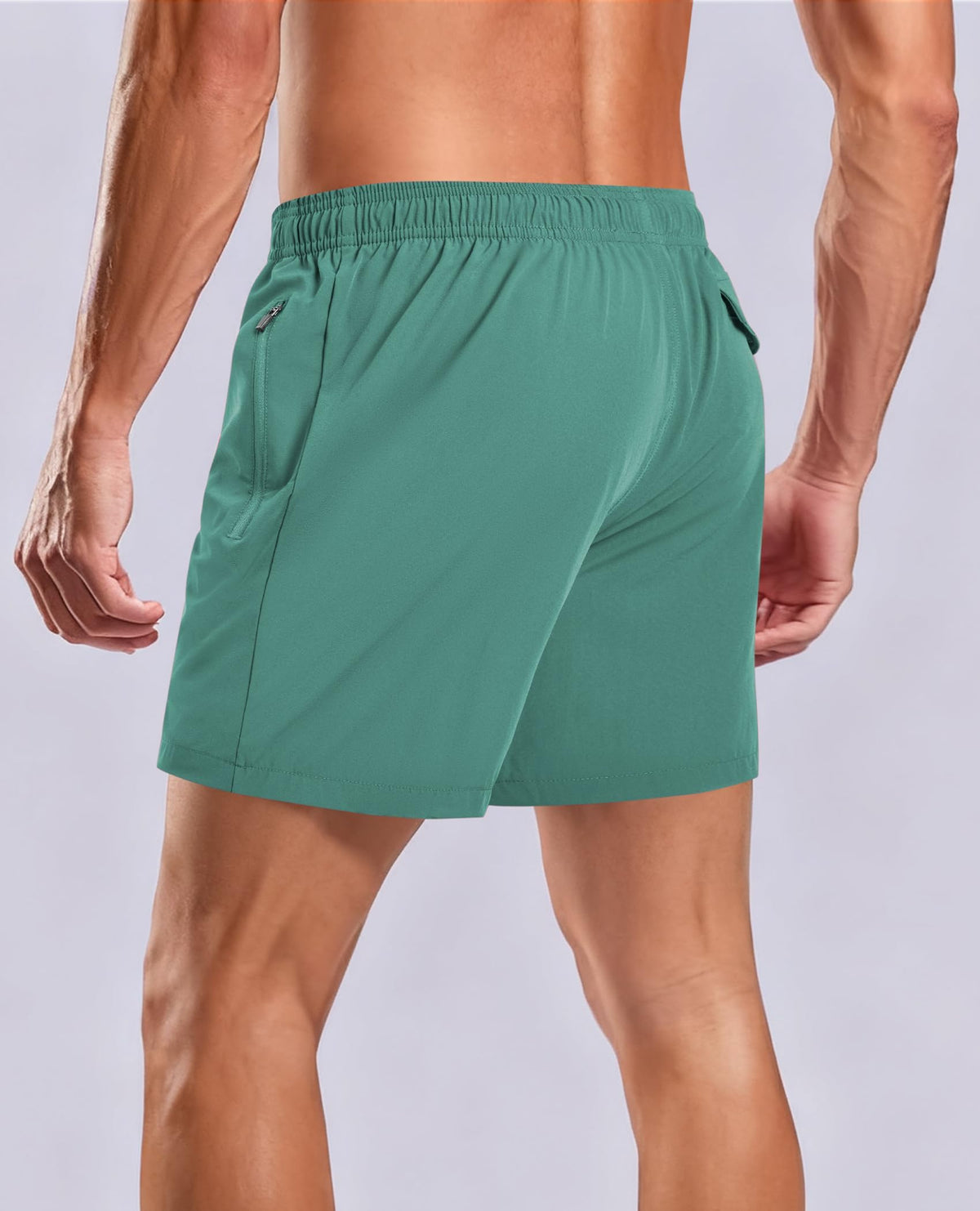 Gleeease Men's Swimsuit with Compression Liner Bathing Suit 5 Inch Inseam