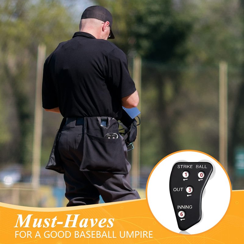 Deekin 4 Pieces 4 Wheel Baseball Umpire Clicker Black Indicator Gear Practical Baseball Counter Clicker for Scorekeeper Recording Outs Innings Balls Softball Referee Equipment (Black White)