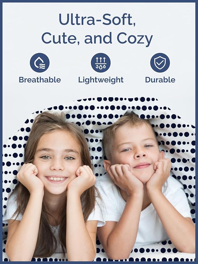 Kids Blue Dots Full 4 Piece Sheet Set - Boys, Girls, Teens, Toddler - Easy Fit Deep Pockets - Breathable, Hotel Quality Bedding Sheets - Machine Washable - Wrinkle Free - Cute, Cozy, Soft - CGK Linens