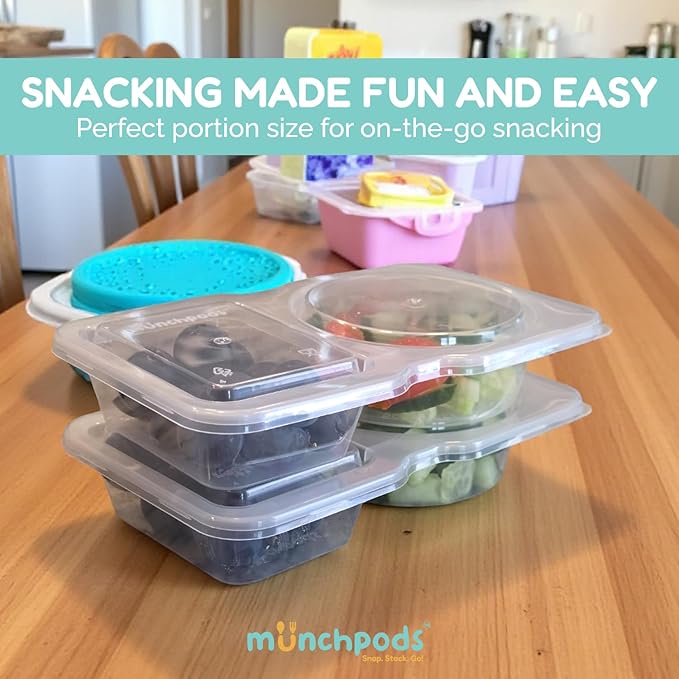 Reusable Snack Containers with Lids 50Pcs, Portion control containers, Snack Pack Containers,2 Double Compartment Snack Containers for Kids On the Go Meals, Camping Condiment Snack Tray Prep