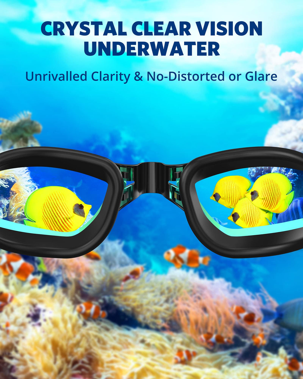Aegend Swim Goggles, 2 Pack UV Protection, Adjustable, Anti Fog Swimming Goggles No Leaking Adult Men Women Youth, Bright Blue & Aqua