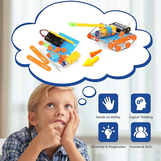 STEM Science Kits for Kids 8-12, Robotics Robot Building Car Kit STEM Toys for Boys Robots Craft 8-10, Science Activities Experiment Engineering Project Electronics 8 10 12 14 Year Old Boy Gifts