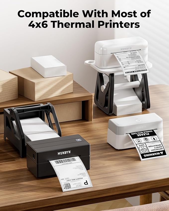 MUNBYN RW403B Bluetooth Shipping Label Printer+4"x6" Direct Thermal Shipping Labels