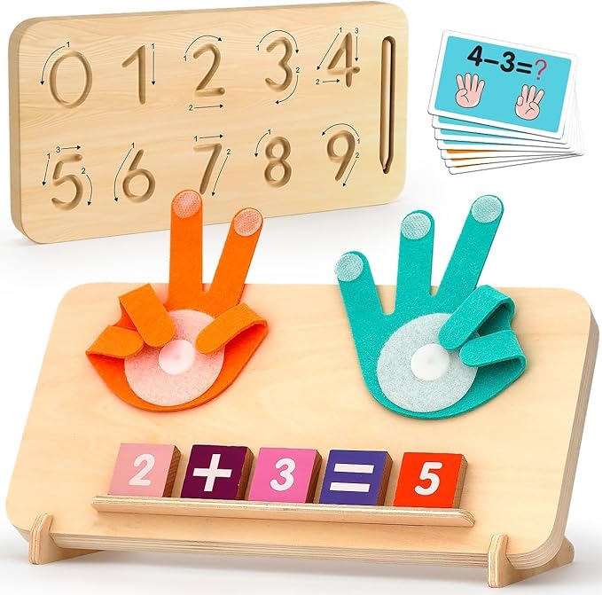 HANR Montessori Math Counting Toys,Preshool Learning Toys for Toddlers 3-6, Educational Math manipulatives for Kids,Number Counting Blocks,Montessori Toys for 3-5 Year Old Boys Girls Birthday Gifts