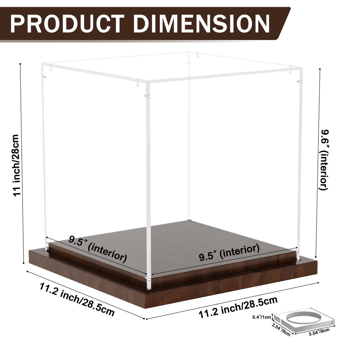 VGMiu Soccer Ball Display Case with Wood Base, Clear Acrylic Display Case Soccer Box with Removable Built-in Ball Holder for Autographed Balls, Sports Collectibles, Memorabilia Displays